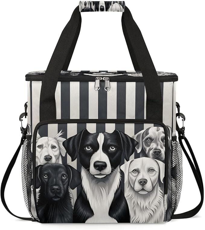 Striped Dog Coffee Maker Carrying Bag for Keurig K-Mini or K-Mini Plus Storage Portable Coffee Maker Travel Bag