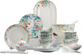 Fine Bone China Dinnerware Set Porcelain &amp Ceramic Dinnerware Sets Bone Stoneware &amp Ceramic Cookware Tableware Set Includes Dinner Plates|Spoons|Pasta Bowls (36PCS * 6-Person Set)