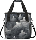 Halloween Ghosts Coffee Maker Carrying Bag Graffiti Ghosts Travel Storage Bag Compatible with K-Mini or K-Mini Plus Single Serve Coffee Brewer Carrying Case with Multiple Pockets &amp Shoulder Stra