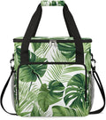 Tropical Palm Fern Leaves Coffee Maker Carrying Bag Compatible with K-Mini or K-Mini Plus Portable Single Cup Coffee Maker Case with Pockets for K Cup Pods