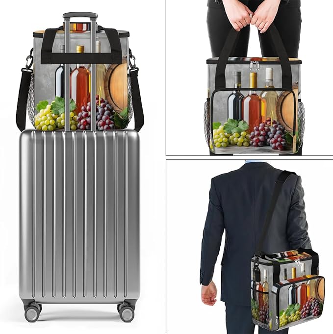 Coffee Maker Carrying Bag Grape Wine Single Cup Coffee Maker Travel Bag Compatible with Keurig K-Mini or K-Mini Plus Portable Storage Bag with Shoulder StrapAZ-194