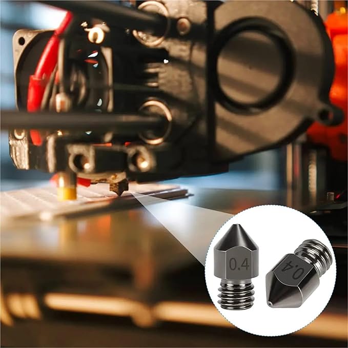 10PCS MK8 Hardened Steel Nozzle M6 Thread 0.2/0.4/0.6/0.8/1.0mm for Creality 3D Printer Parts for CR-8/CR-10/Ender 3/Ender 3S/5/6(MK8-0.2mm)