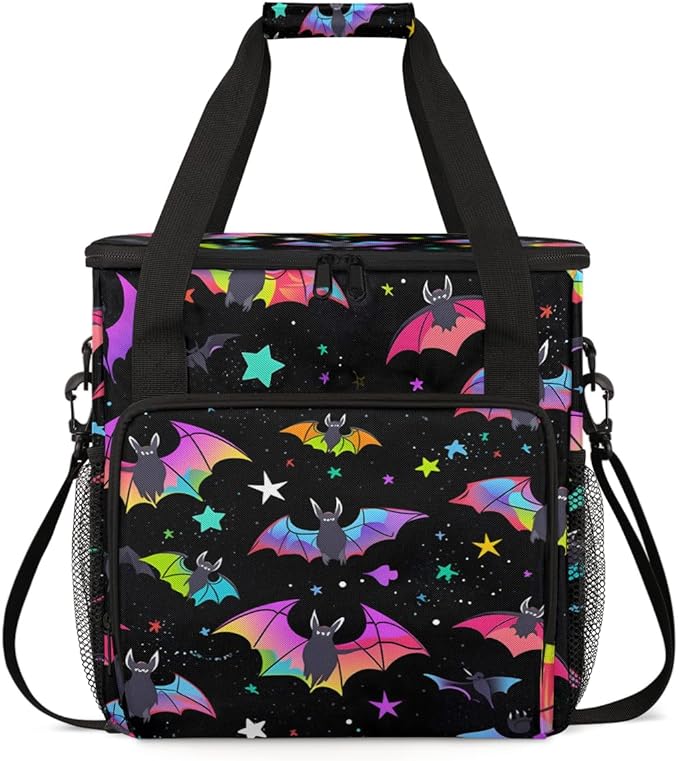 Halloween Bat Coffee Maker Carrying Bag Mystical Bat Travel Storage Bag Compatible with K-Mini or K-Mini Plus Single Serve Coffee Brewer Carrying Case with Multiple Pockets &amp Shoulder Strap