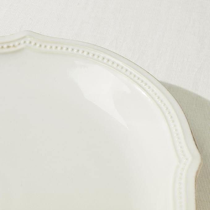 Lenox White French Perle Bead 16 Oval Serving Platter 3.95 LB
