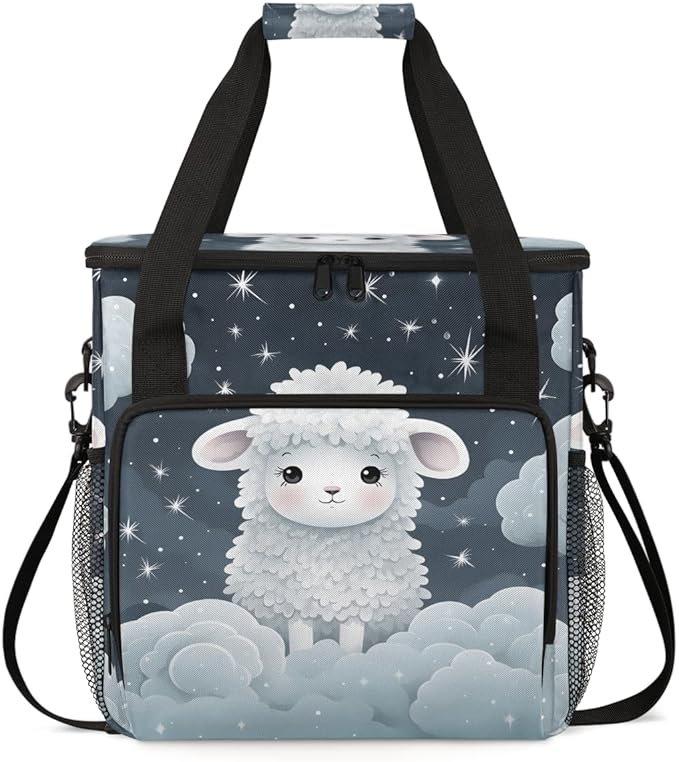 Sheep Cloud Coffee Maker Carrying Bag Dream Sheep Travel Storage Bag Compatible with K-Mini or K-Mini Plus Single Serve Coffee Brewer Carrying Case with Multiple Pockets &amp Shoulder Strap