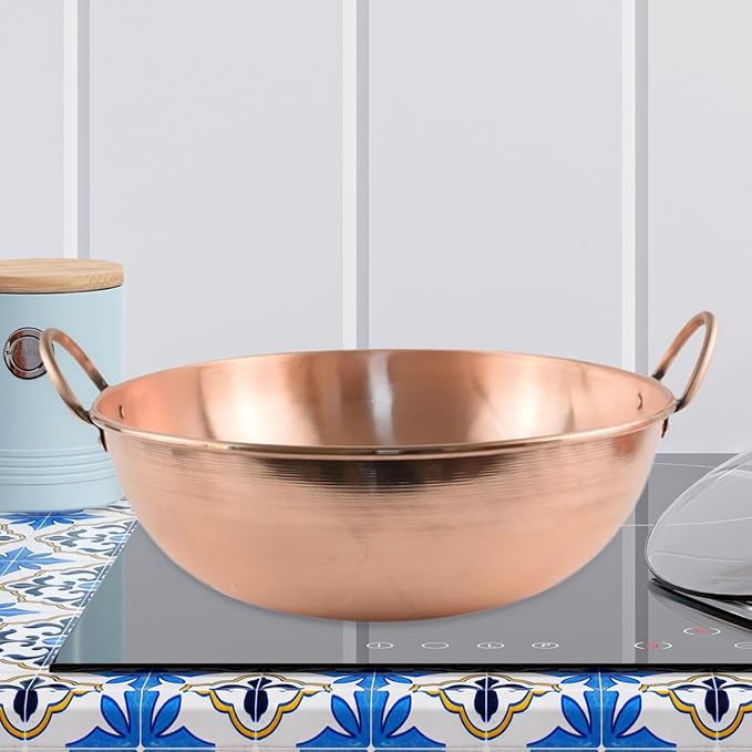 Copper Cooking Set with Handles and Lid 30cm Copper-38cm