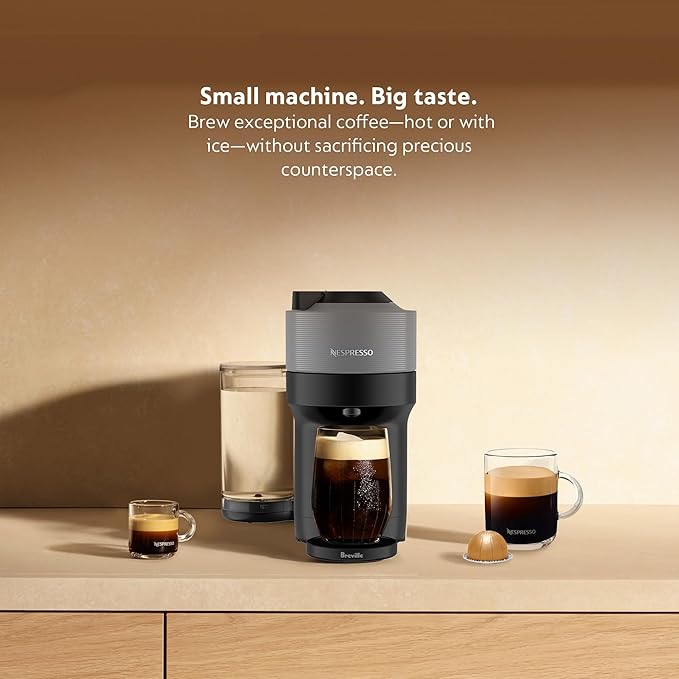 Nespresso Vertuo Pop+ Coffee and Espresso Maker by Breville Dark grey Descaling Kit