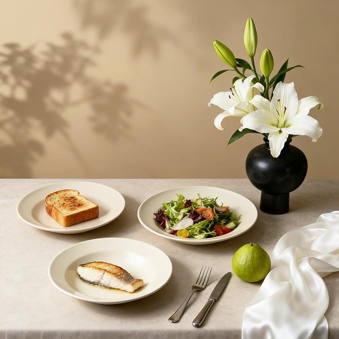 Stoneware Wide Rim Commercial Grade Dinnerware America White Pasta Bowl 16oz Case of 12