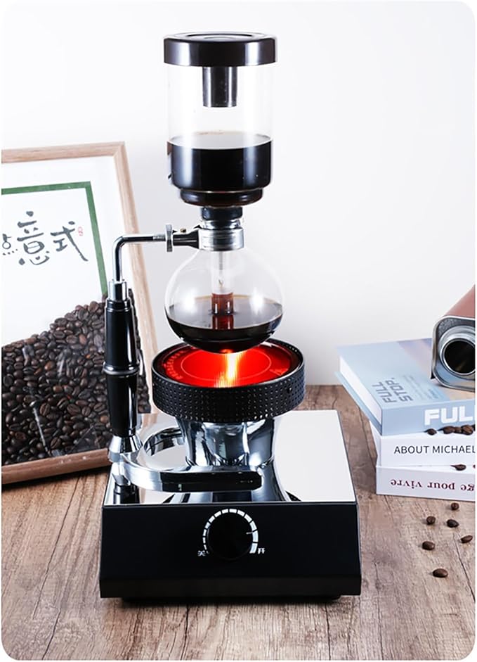Vacuum Siphon Coffee Maker Siphon Coffee Maker With Halogen Lamp Heater Durable Glass endure temperature extremes crack resistance &amp Adjustment Temperature for home and professional cafe