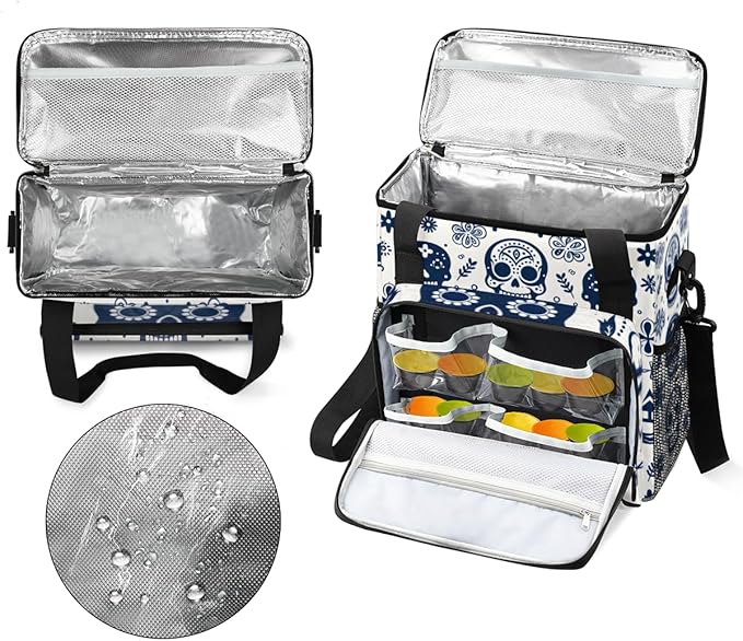 Skull Mandala Coffee Maker Carrying Bag Portable Travel Storage Tote Bag Compatible with K-Mini or K-Mini Plus Single Serve Coffee Brewer Carrying Case with Multiple Pockets &amp Shoulder Strap