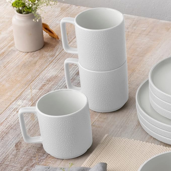 Noritake ColorTex Stone White 16-Piece Dinnerware Set Service for 4