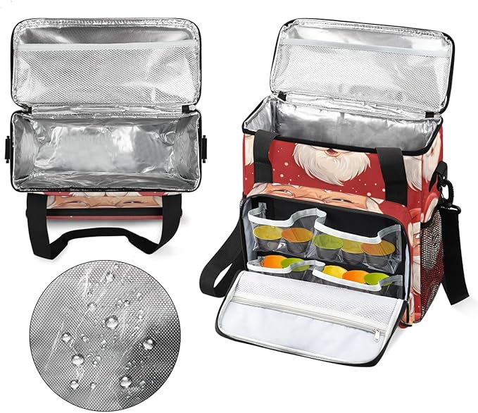 Cute Santa Claus Coffee Maker Carrying Bag Colorful Santa Claus Travel Storage Bag Compatible with K-Mini or K-Mini Plus Single Serve Coffee Brewer Carrying Case with Pockets &amp Shoulder Strap