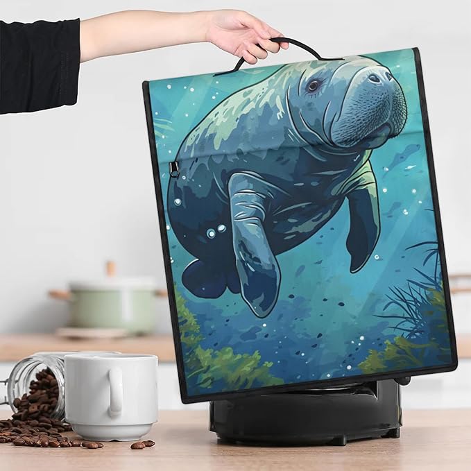 cfpolar Kitchen Aid Mixer Cover Compatible with 6-8 Quarts Manatee Under Water Stand Mixer Cover Kitchen Aid Mixers Accessories Appliance Organizer Bag Dust Covers with Zipper Pocket