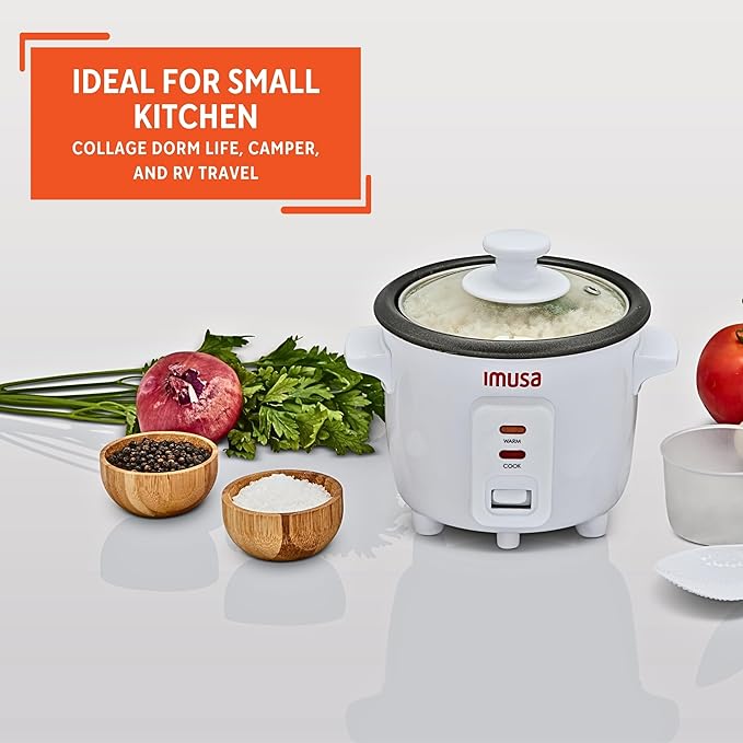IMUSA 1.5cup Electric Ceramic Rice Cooker White