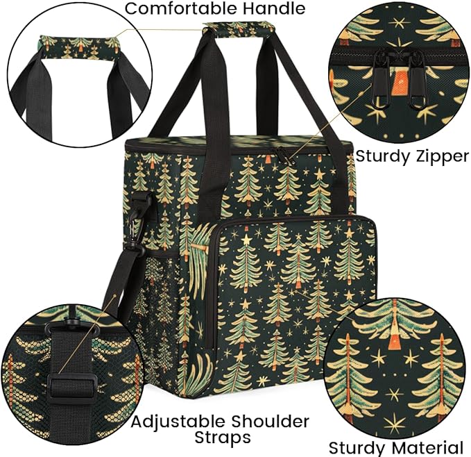 Magic Tree Christmas Coffee Maker Carrying Bag Portable Travel Storage Tote Bag Compatible with K-Mini or K-Mini Plus Single Serve Coffee Brewer Carrying Case with Multiple Pockets &amp Shoulder St