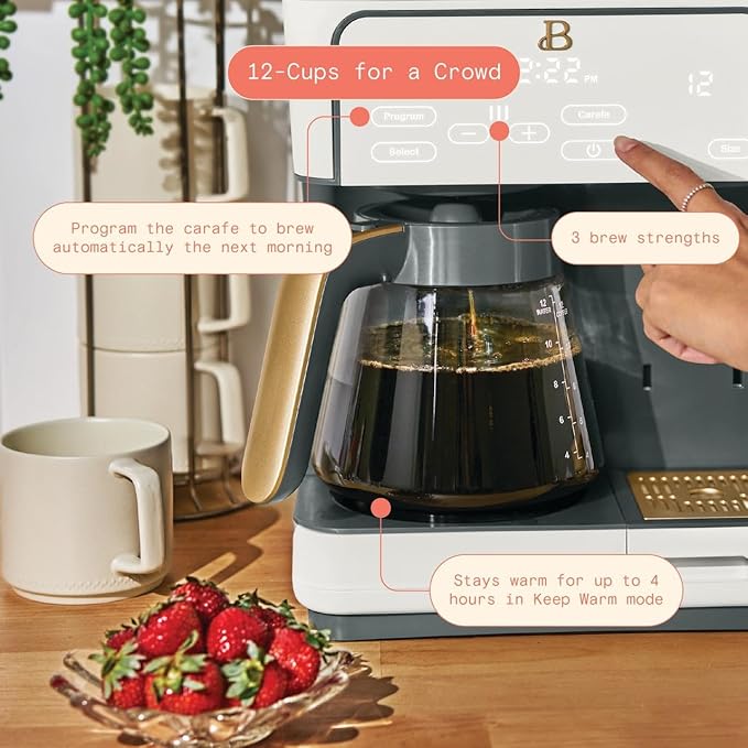 Multi-Brew Coffee Maker 12-Cup Carafe + Single-Serve Pods or Grounds Over Ice Touch Display by Drew Barrymoree.