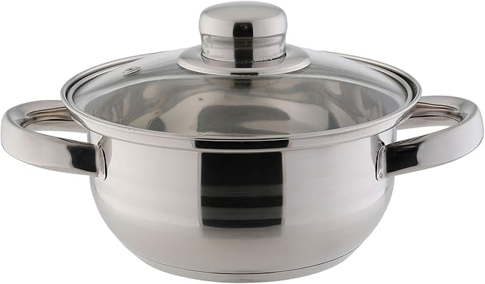 TOP STAR Soup Glass Lids-5 Piece Pot Cookware Set Stainless Steel Silver 46.2 x 26.2 x 18.4 cm