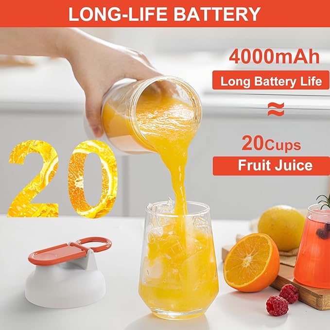 Portable Blender 25oz Personal Blender for Smoothies and Shakes with 6 Blades USB C Rechargeable Mini Personal Size BlendersFruit Juice Mixer for Home/Office/Travel/Gym (Black)