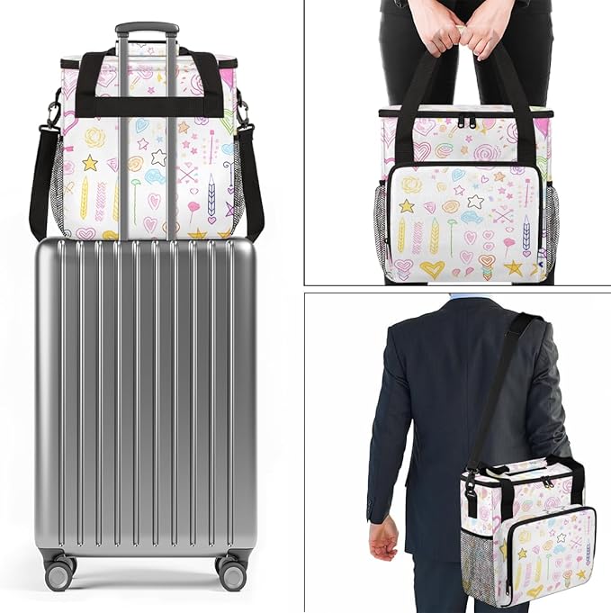 Star Heart Coffee Maker Carrying Bag Portable Travel Storage Tote Bag Compatible with K-Mini or K-Mini Plus Single Serve Coffee Brewer Carrying Case with Multiple Pockets &amp Shoulder Strap