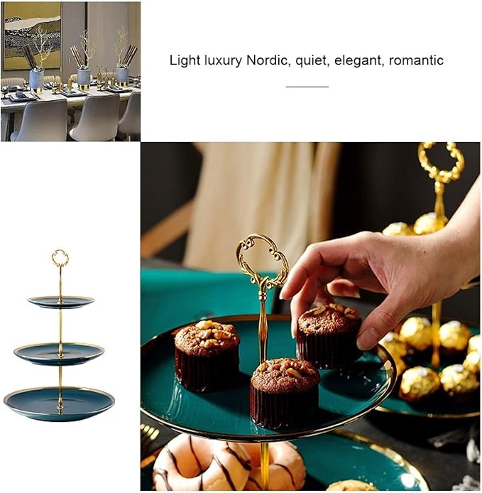 Creative Emerald Dessert Plate with Phnom Penh Fruit Plate Style:Small Two-Layer Cookware Set Cookware Picnic Boiler Cookware