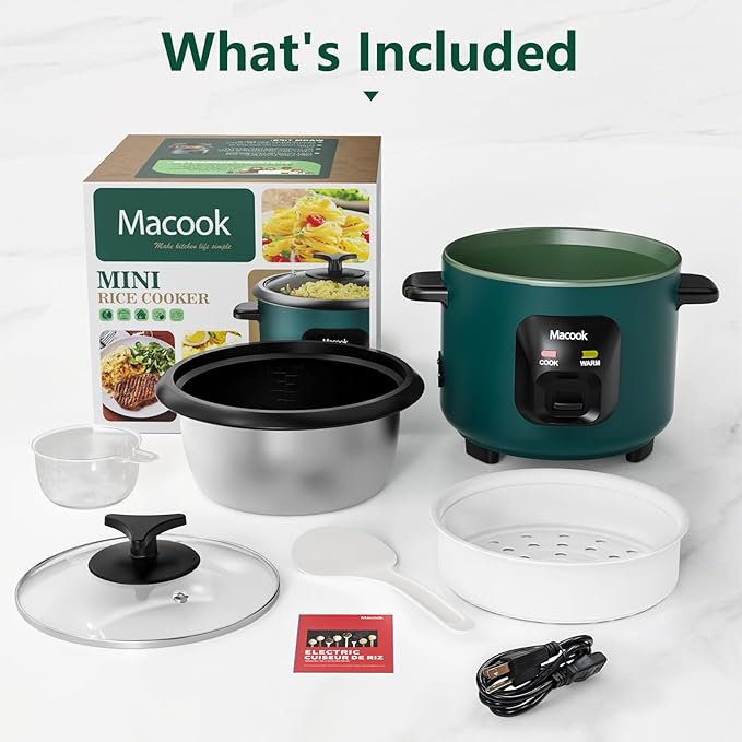 Mini Rice Cooker | 0.6 Liter Multi-functional Rice Cooker Small | Non-Stick Rice Pot | One-button Operation | Automatic Keep Warm | Overheat-proof Design | Suitable for Families of 1-3 People.