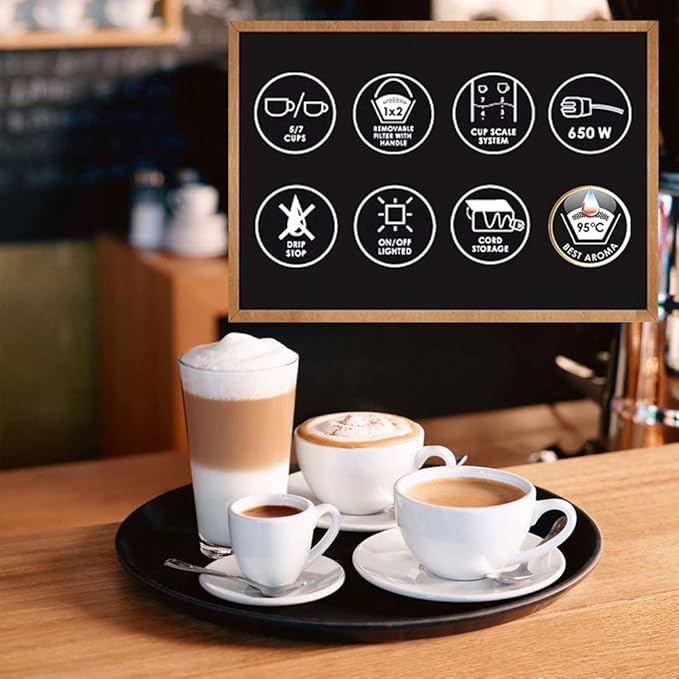 Melitta Single 5 M 720-1 Coffee Filter Machine Glass Pot Drip-Stopper Turns Off Automatically weiß/grau