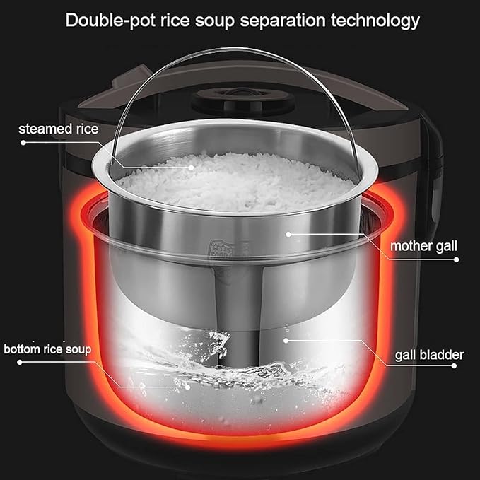 THEGA Rice Cooker - Household Multifunctional Rice Cooker Ceramic Inner Pot Automatic Heat Preservation For 1-2 People Fully Automatic Soup And Porridge Pot(Size:3L)