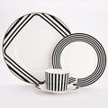 8-piece dinnerware sets dishes set for 2 bone china dinnerware set wedding hotel banquet family gathering Gift for mom Striped black and white