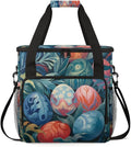 Easter Egg Coffee Maker Carrying Bag Oil Painting Floral Travel Storage Bag Compatible with K-Mini or K-Mini Plus Single Serve Coffee Brewer Carrying Case with Multiple Pockets &amp Shoulder Strap