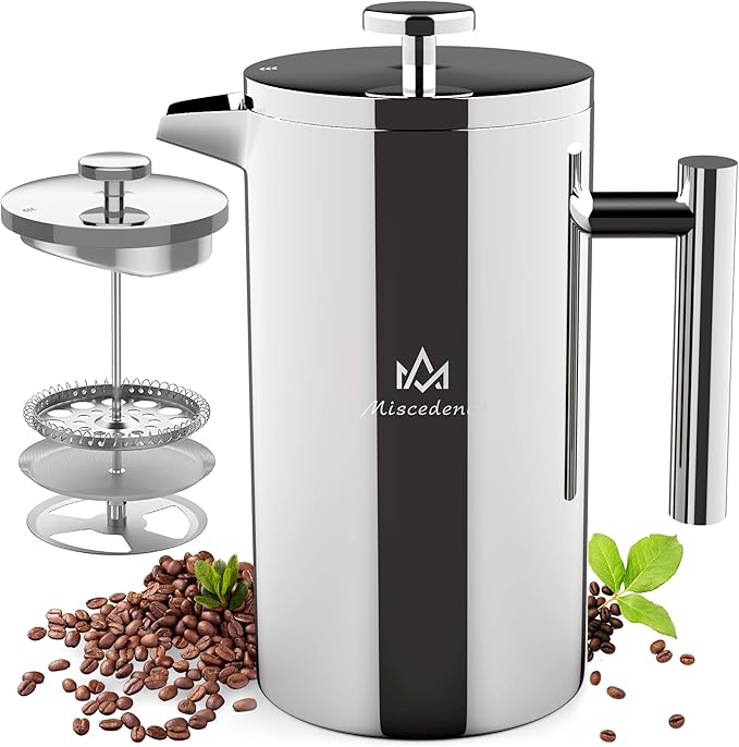 French Press Coffee Maker50OZ Double Wall Vacuum Insulated 304 Stainless Steel for Home Camping and Office