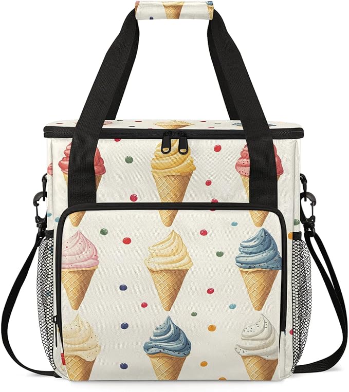 Ice Cream Coffee Maker Travel Bag Food Insulated Grocery Bag Travel Picnic Leakproof Cooler Bags With Shoulder Strap