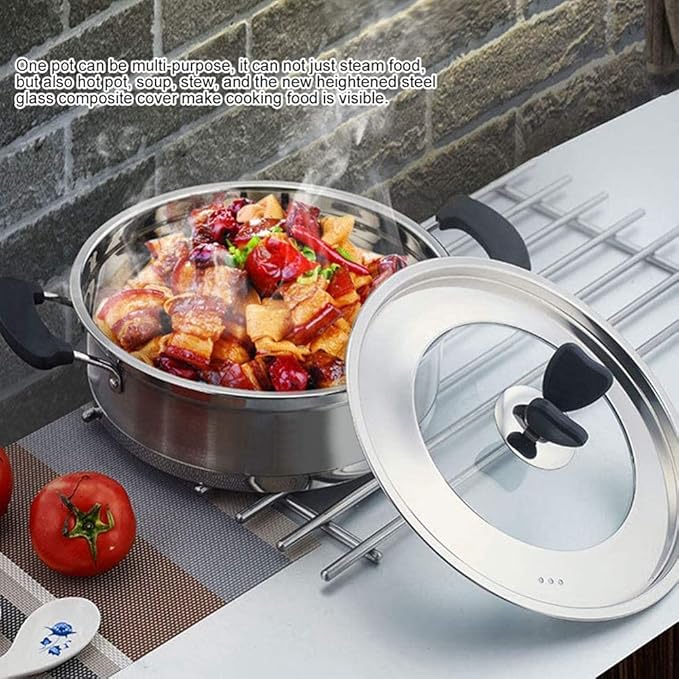 Cookware Set Kitchen 3Pcs Pots and Pans Set Stainless Steel Soup Pot/Milk Pot/Frying Pans for Cooking Home
