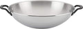 KitchenAid 5-Ply Clad Polished Stainless Steel Wok Induction Compatible Dishwasher Safe 15 Inch Open Stir-Fry Pan