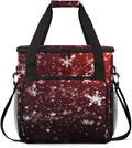 Xmas Snowflakes Coffee Maker Carrying Bag Mystical Snowflakes Travel Storage Bag Compatible with K-Mini or K-Mini Plus Single Serve Coffee Brewer Carrying Case with Multiple Pockets &amp Shoulder S