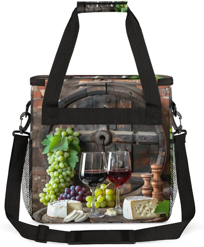Coffee Maker Carrying Bag Grape Wine Single Cup Coffee Maker Travel Bag Compatible with Keurig K-Mini or K-Mini Plus Portable Storage Bag with Shoulder StrapAZ-193