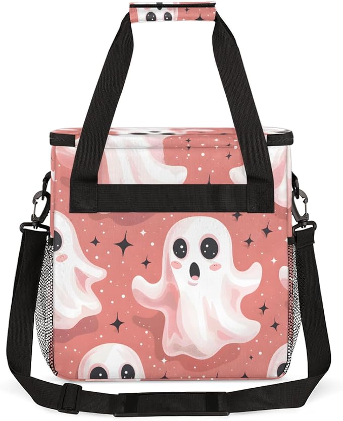 Watercolor Spooky Ghost Coffee Maker Carrying Bag Travel Storage Bag Compatible with K-Mini or K-Mini Plus Single Serve Coffee Brewer Carrying Case with Multiple Pockets &amp Shoulder Strap