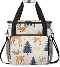 Cartoon Tree Christmas Coffee Maker Carrying Bag Travel Storage Bag Compatible with K-Mini or K-Mini Plus Single Serve Coffee Brewer Carrying Case with Multiple Pockets &amp Shoulder Strap
