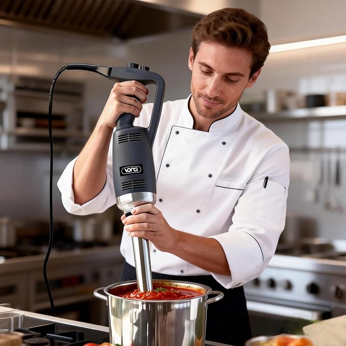 VONCI 350W Commercial Immersion Blender Light Duty Hand Blender Variable Speed 6000-20000RPM 12 Detachable Shaft.