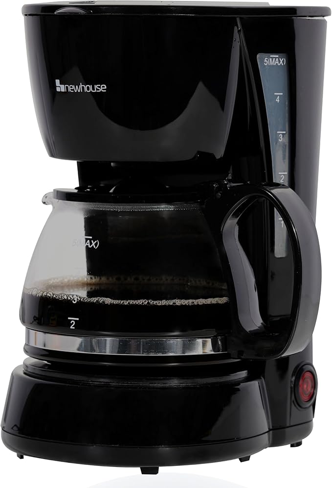 Newhouse Electric Coffee Machine NHCM-001-5 5-Cup Coffee Maker with Auto Shut Off Electric Pot with Metal Mesh Coffee Filter Basket ETL Certified for Hospitality and Residential Use