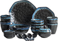 Table Service Crockery SetStoneware Dinnerware Sets - 18 Pcs Dish Set Tableware Combination Set Service for 4 Serveware Set Ceramic Dinner Plates Salad Plat