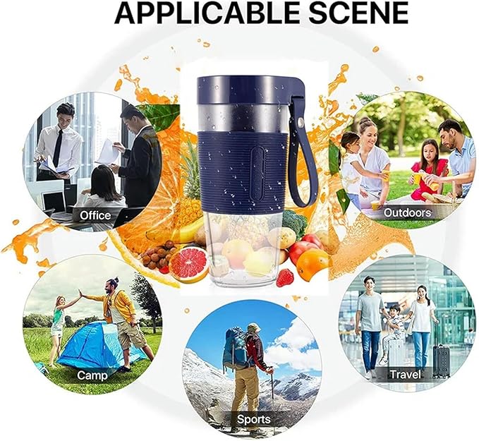 7.4V Portable Blender Personal Blender for Smoothies and Shakesr with Rechargeable USB for Kitchen TravelBlue