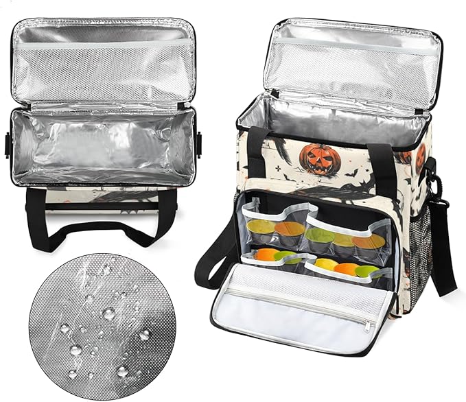 Retro Pumpkin Coffee Maker Carrying Bag Cute Pumpkin Travel Storage Bag Compatible with K-Mini or K-Mini Plus Single Serve Coffee Brewer Carrying Case with Multiple Pockets &amp Shoulder Strap