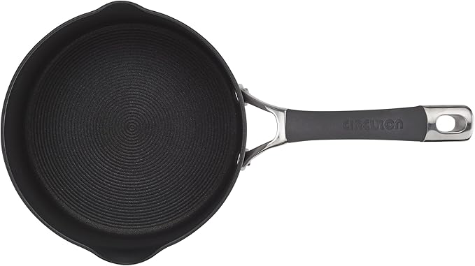 Circulon Radiance Hard-Anodized Nonstick Straining Saucepan 3-Quart Gray