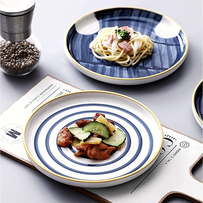 Dinnerware Set Japanese Style 4 Colors Includes 4-Piece Dinner Plates 4-Piece Salad Plates and 4-Piece Bowls24Pieces for 8A