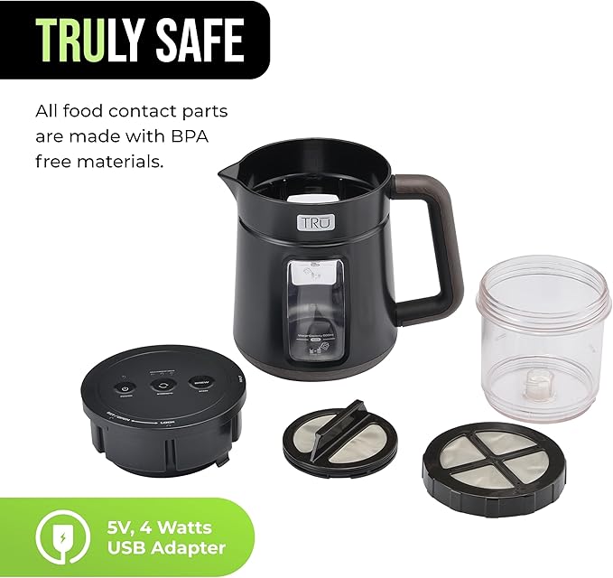 Tru Rapid Cold Brew Coffee Maker by Select Brands - Fast Cold Brew Machine with 3 Brew Settings - Features Removable Brew Chamber &amp Patented Vacuum Technology