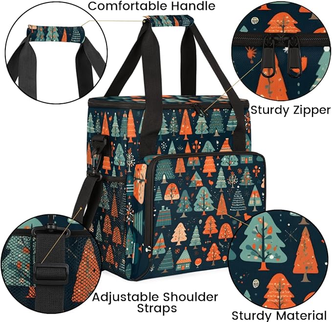 Christmas Tree Coffee Maker Carrying Bag Lovely Tree Travel Storage Bag Compatible with K-Mini or K-Mini Plus Single Serve Coffee Brewer Carrying Case with Multiple Pockets &amp Shoulder Strap