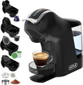 KOTLIE EM-308B Espresso Machine Single Serve Coffee Maker Compatible with Multiple Capsule Types Ground Coffee and ESE Pods 3 Temperatures 7 Water Volume Levels 34 Oz (Black)
