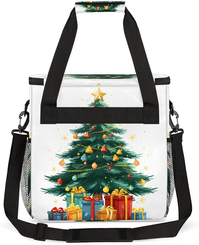 Christmas Gift Coffee Maker Carrying Bag Cartoon Tree Travel Storage Bag Compatible with K-Mini or K-Mini Plus Single Serve Coffee Brewer Carrying Case with Multiple Pockets &amp Shoulder Strap