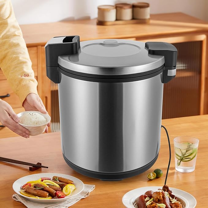 Commercial-Grade Electric Rice Warmer Food Warm with Rice Spoon Rice Warmer with Warm Function For Restaurant Party Family 23L 130 Cup Cooked