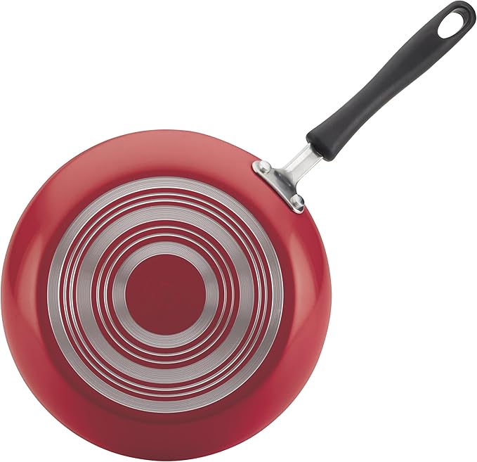 Farberware Cookstart DiamondMax Nonstick Cookware/Pots and Pans Set Dishwasher Safe Includes Baking Pan and Cooking Tools 15 Piece - Red